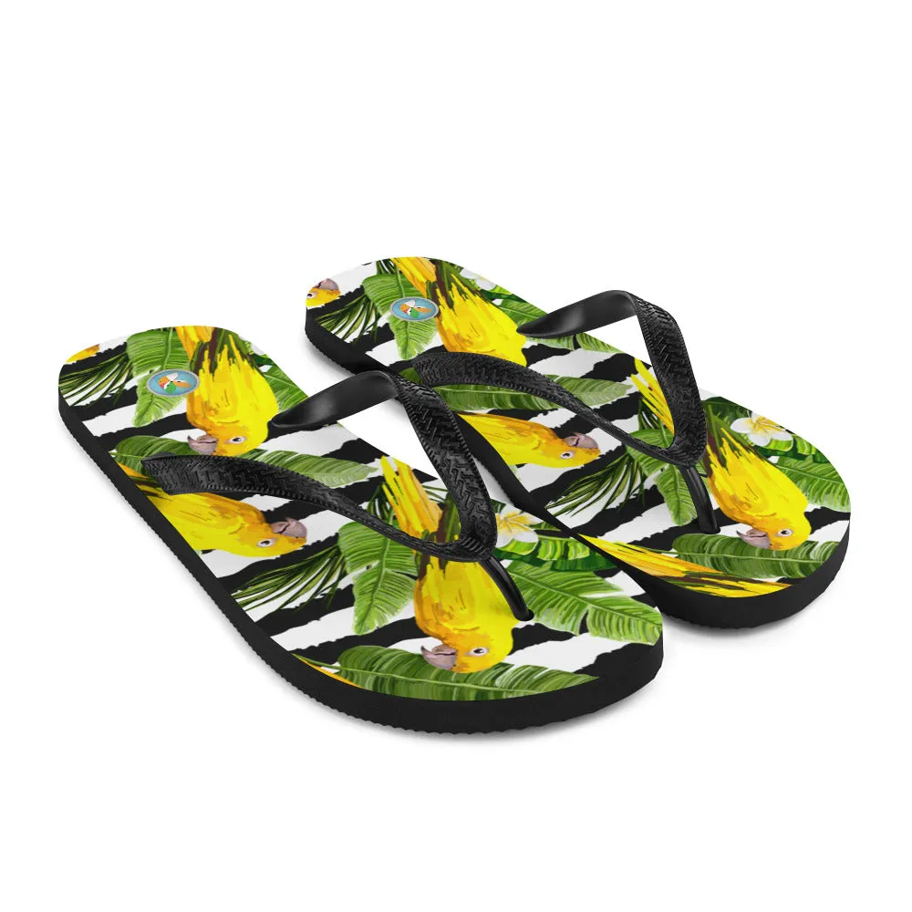 Yellow Parrots - Flip-Flops