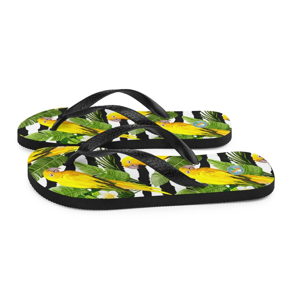 Yellow Parrots - Flip-Flops