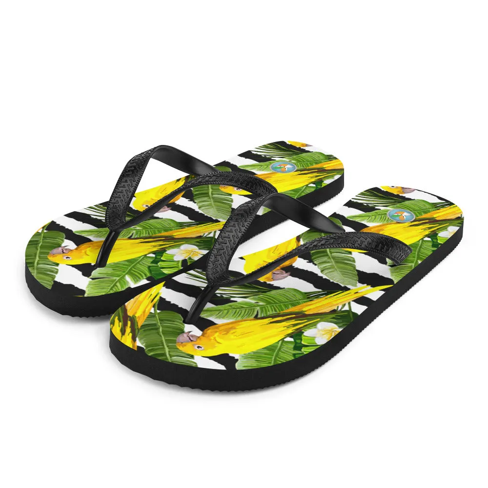 Yellow Parrots - Flip-Flops