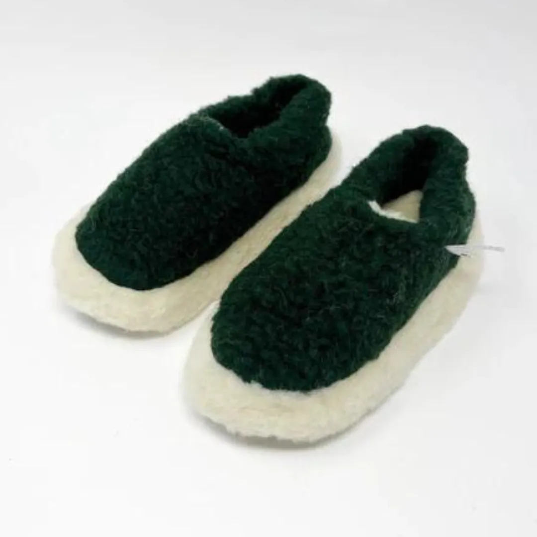 Yoko Wool Siberian Slippers Dark Green