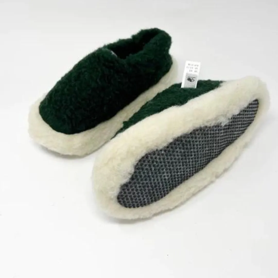 Yoko Wool Siberian Slippers Dark Green
